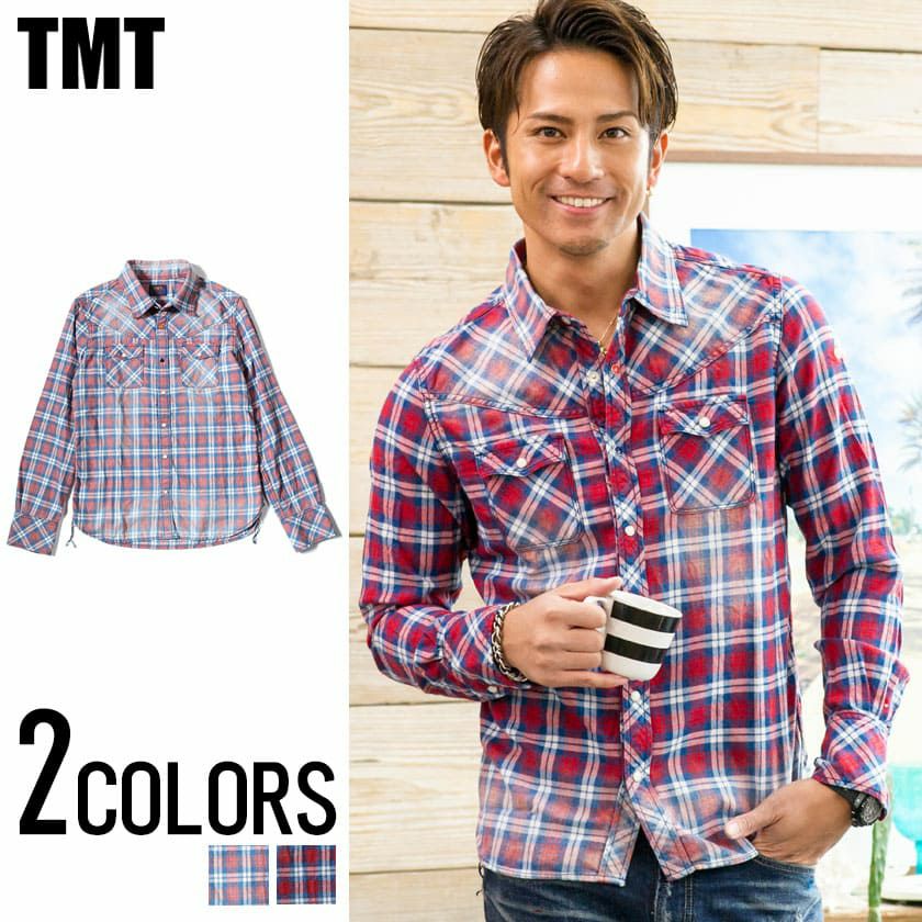 TMT インディゴチェックシャツ SALE】TMT(ティーエムティー)ORIGINAL INDIGO CHECK SHIRTS/全2色