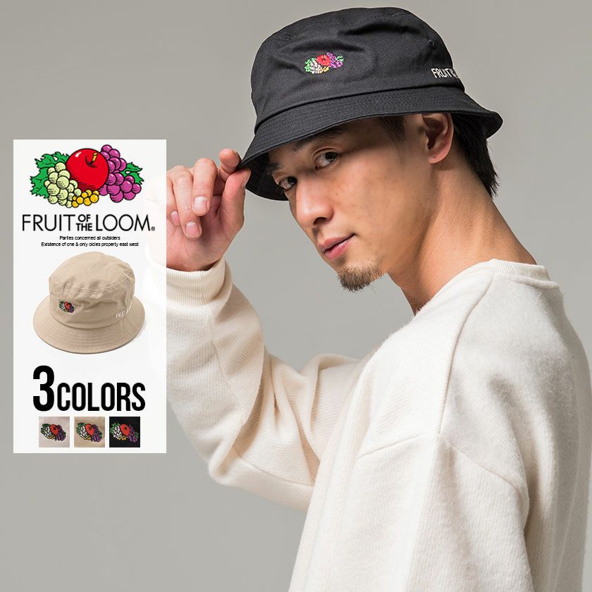 FRUIT OF THE LOOM【フルーツオブザルーム】ロゴ刺繍バケットハット/全