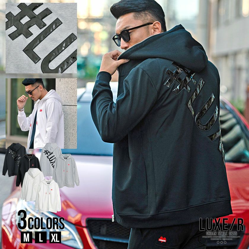 LUXE/R【ラグジュ】ストレッチ布帛半袖ZIPパーカー/全4色パーカー