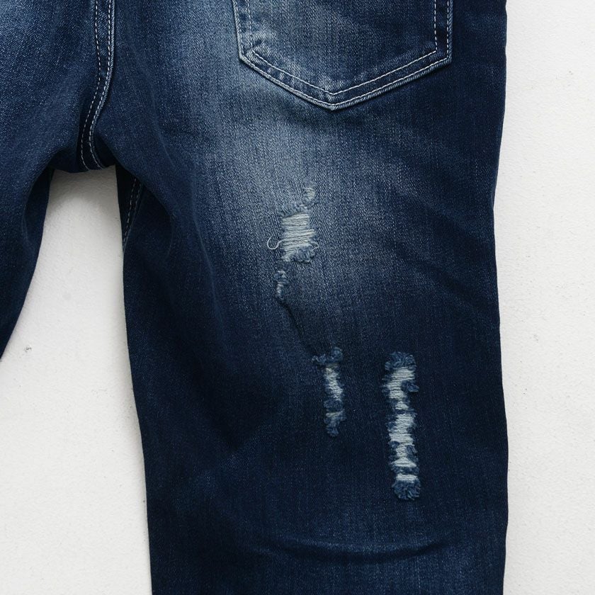CavariA【キャバリア】ダメージ加工ストレッチスキニーデニムパンツ/全