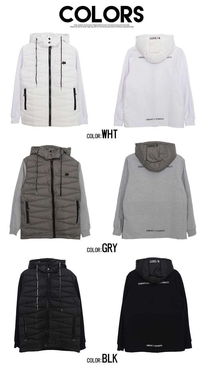 SALE】LUXE/R【ラグジュ】 フード着脱式切替ダウン/全3色アウター