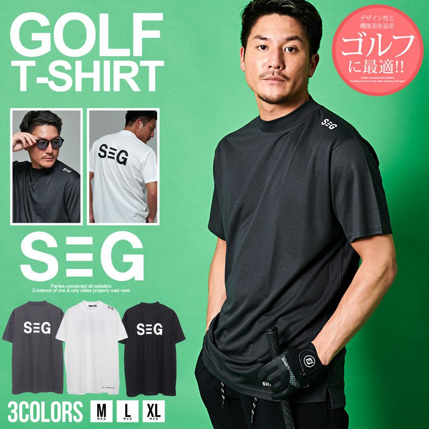 SHI-JYOMAN GOLF【シジョマン ゴルフ】肩プリント半袖モックネックTEE