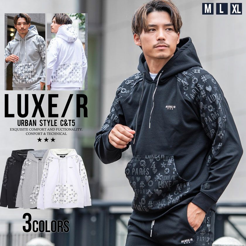 SALE】GLUXE/R【ラグジュ】エンボス箔ラインプリント長袖ジップアップ