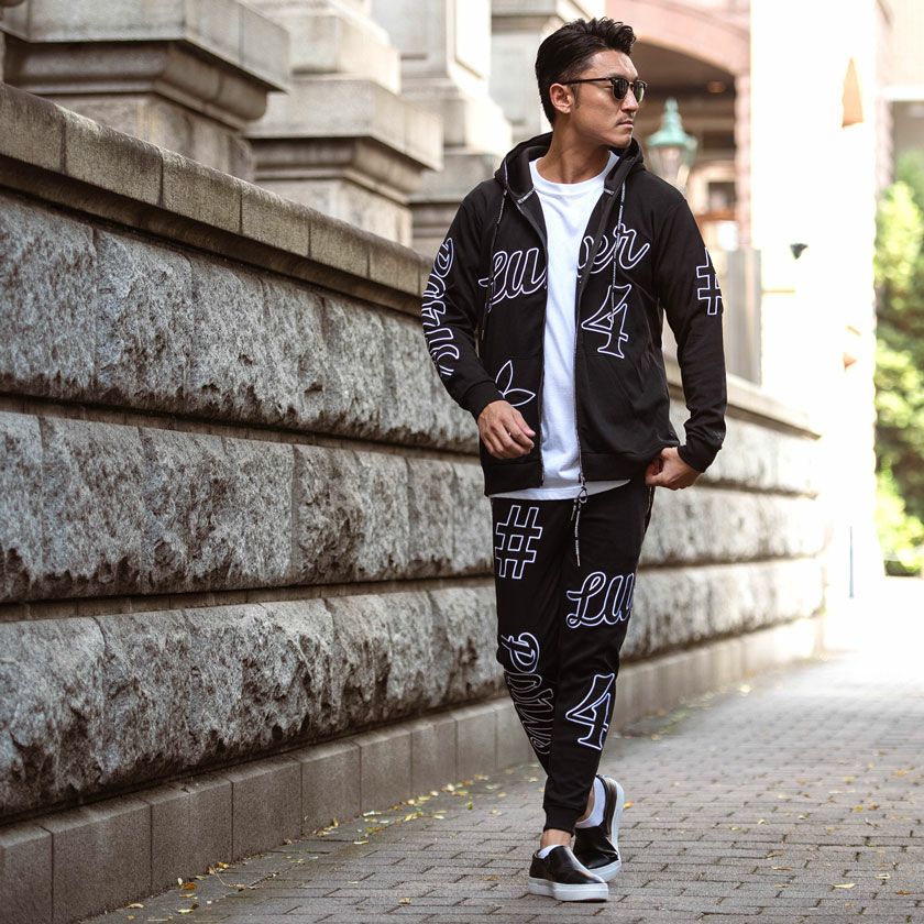 LUXE/R【ラグジュ】ふくれジャガード貼り付けZIP長袖パーカー/全3色