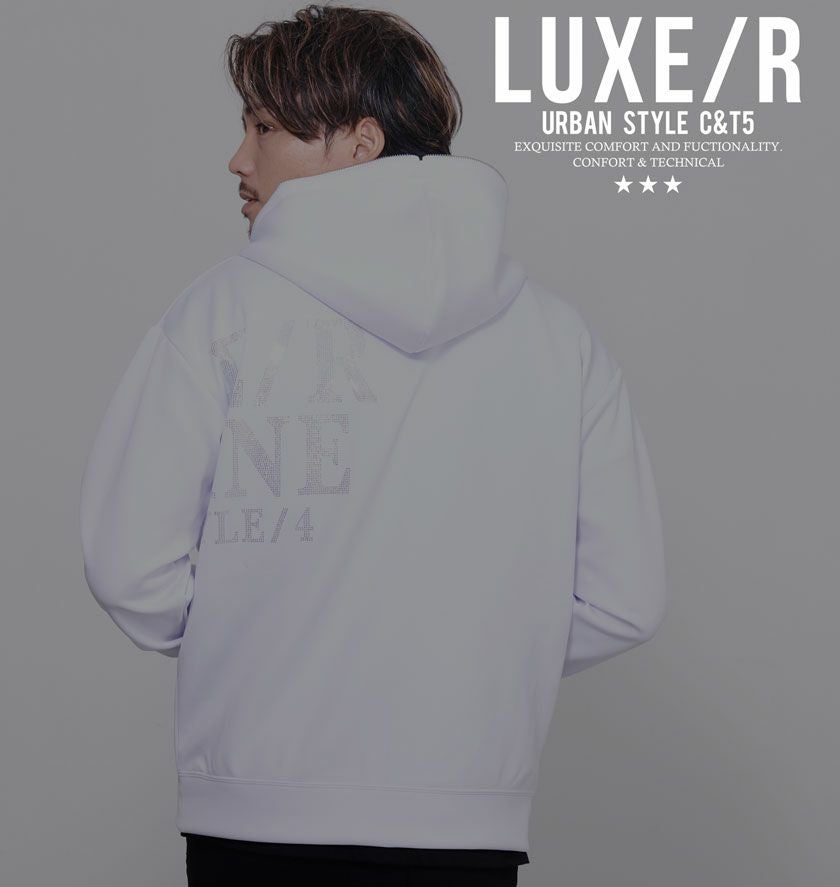 LUXE/R【ラグジュ】ラインストーンロゴZIPパーカー 長袖/全2色パーカー