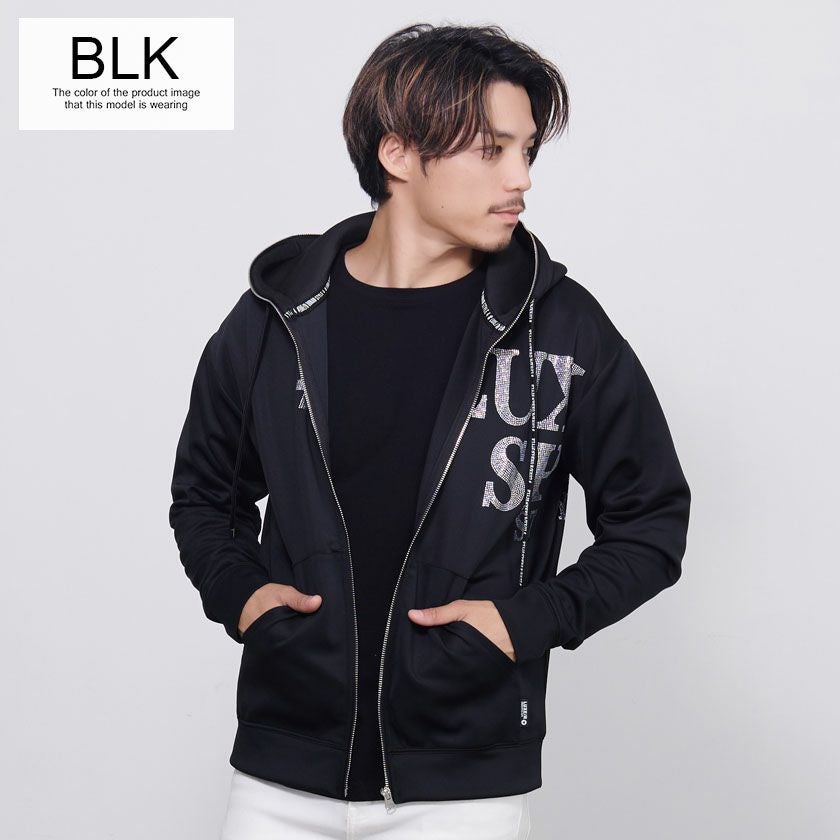 LUXE/R【ラグジュ】ラインストーンロゴZIPパーカー 長袖/全2色パーカー