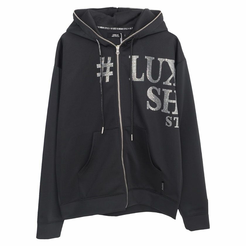 LUXE/R【ラグジュ】ラインストーンロゴZIPパーカー 長袖/全2色パーカー