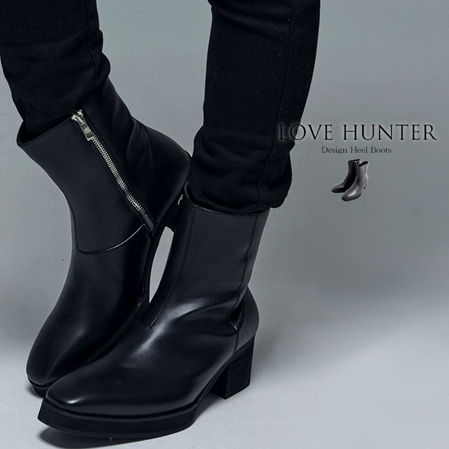 ラブハンター エナメル ロングブーツ かかと底上げ&金属音 新古品 LOVEHUNTER（ラブハンター） ブーツ 厚底スニーカーソール ストーム