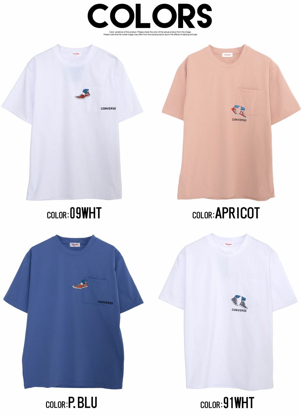 CONVERSE【コンバース】アムンゼンポケットまたぎ刺繍半袖Tシャツ/全4