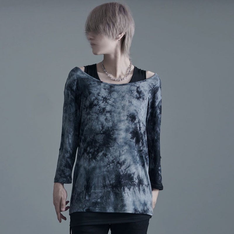 Bernings Sho【バーニングショー】ムラ染め7分袖クルーネック 