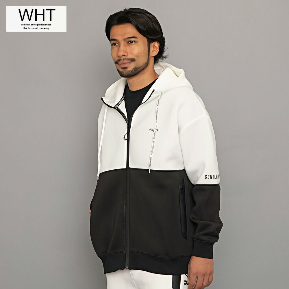 LUXE/R【ラグジュ】スポンジボンディング切り替えZIPパーカー 長袖/全3