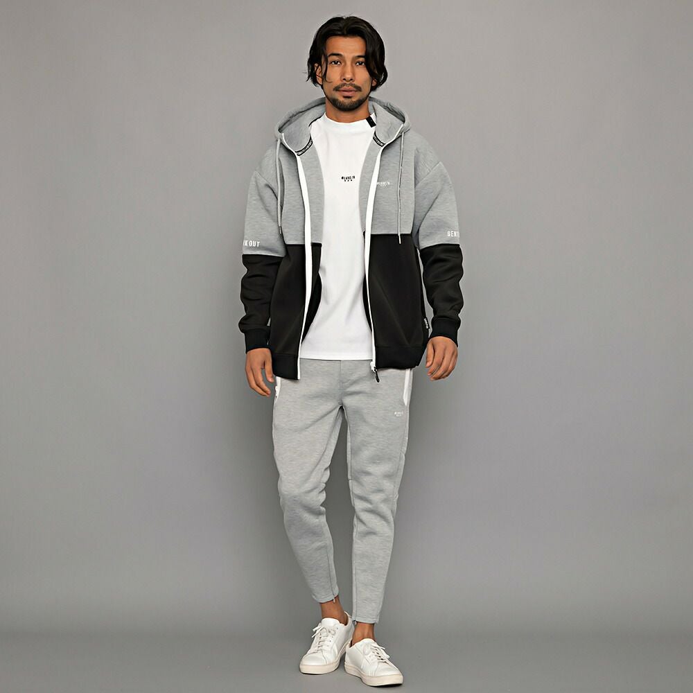 LUXE/R【ラグジュ】スポンジボンディング切り替えZIPパーカー 長袖/全3