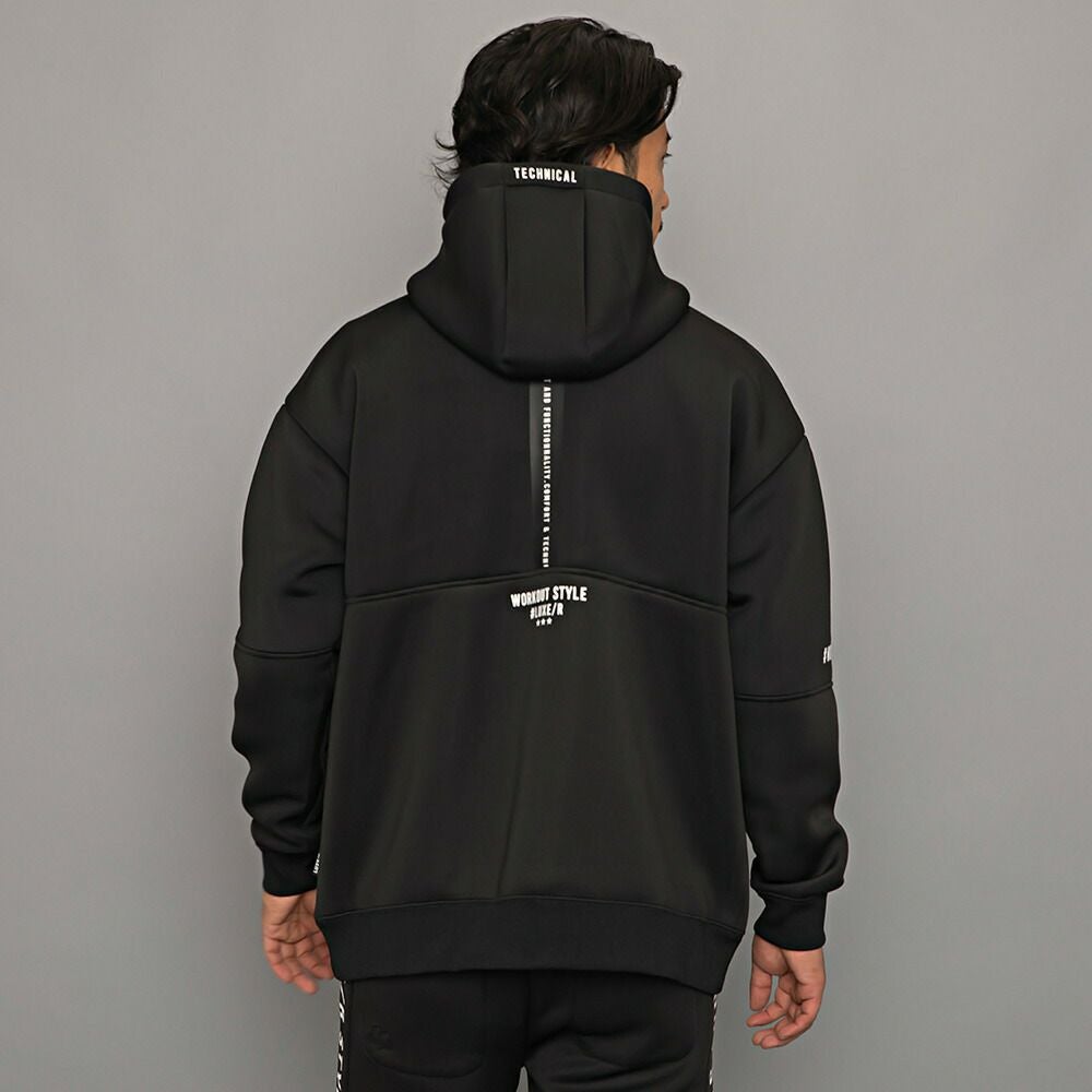 LUXE/R【ラグジュ】スポンジボンディング切り替えZIPパーカー 長袖/全3