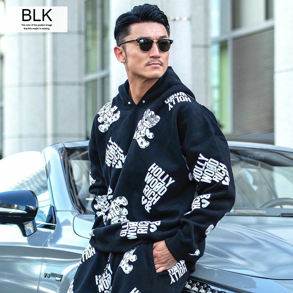 Hollywood rich.&【ハリウッドリッチドットアンド】裏起毛総柄PO長袖