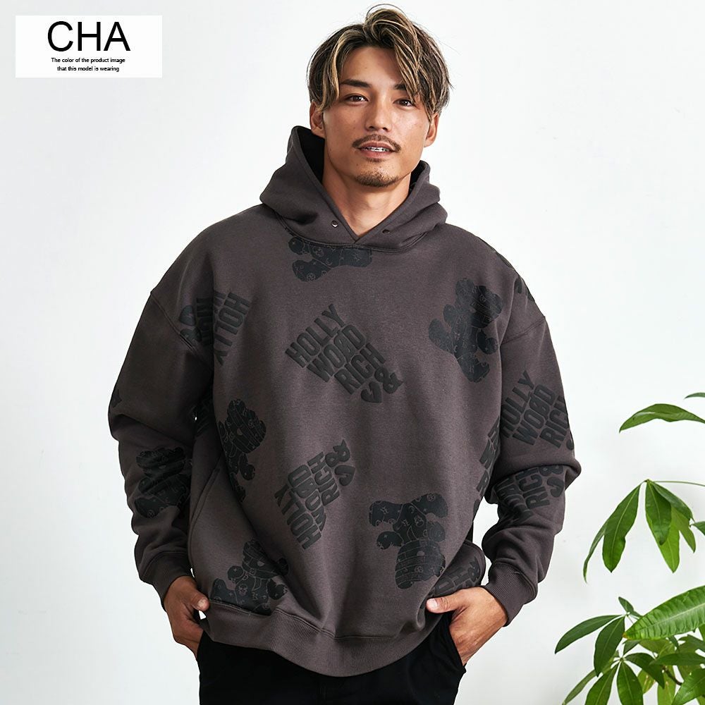 Hollywood rich.&【ハリウッドリッチドットアンド】裏起毛総柄PO長袖