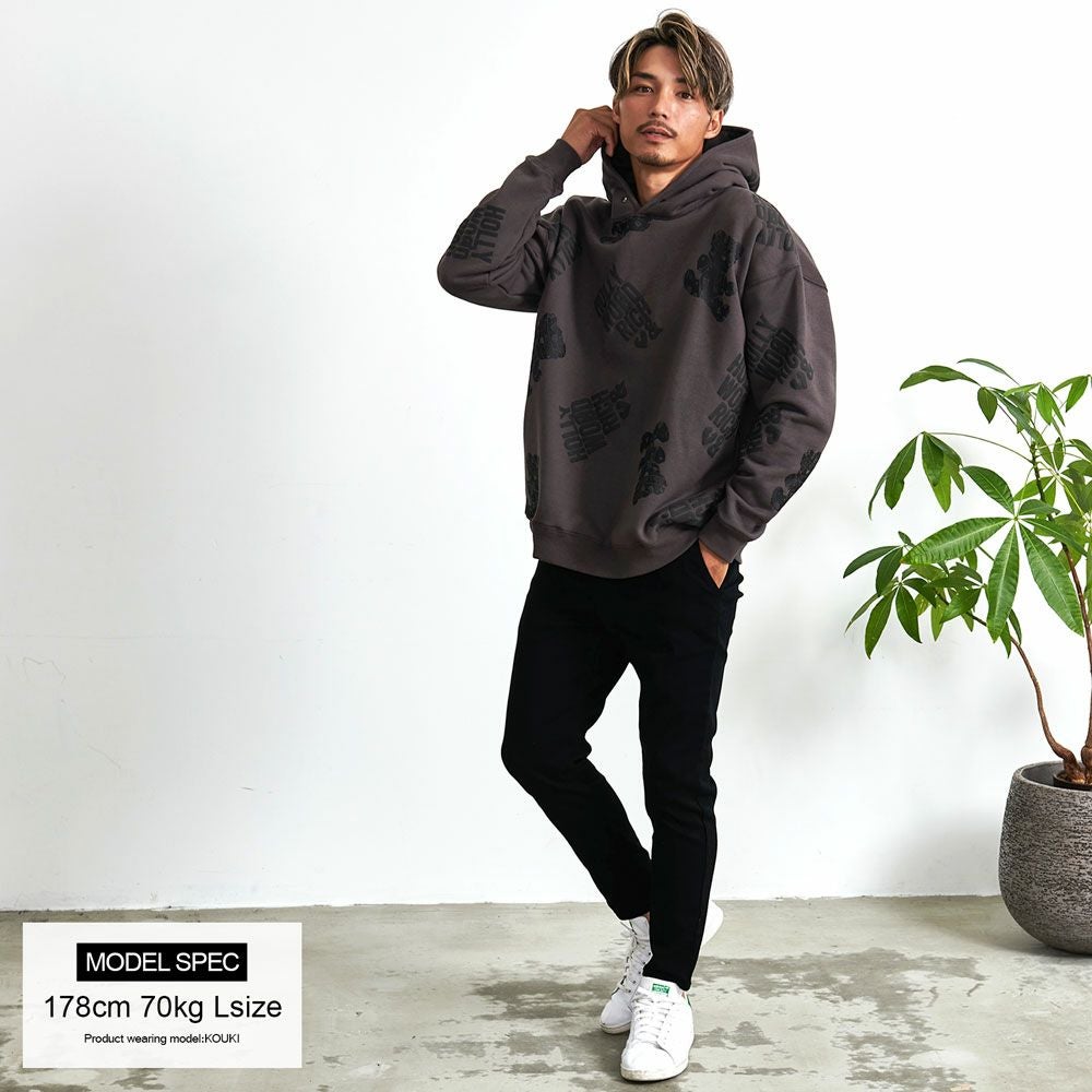 Hollywood rich.&【ハリウッドリッチドットアンド】裏起毛総柄PO長袖