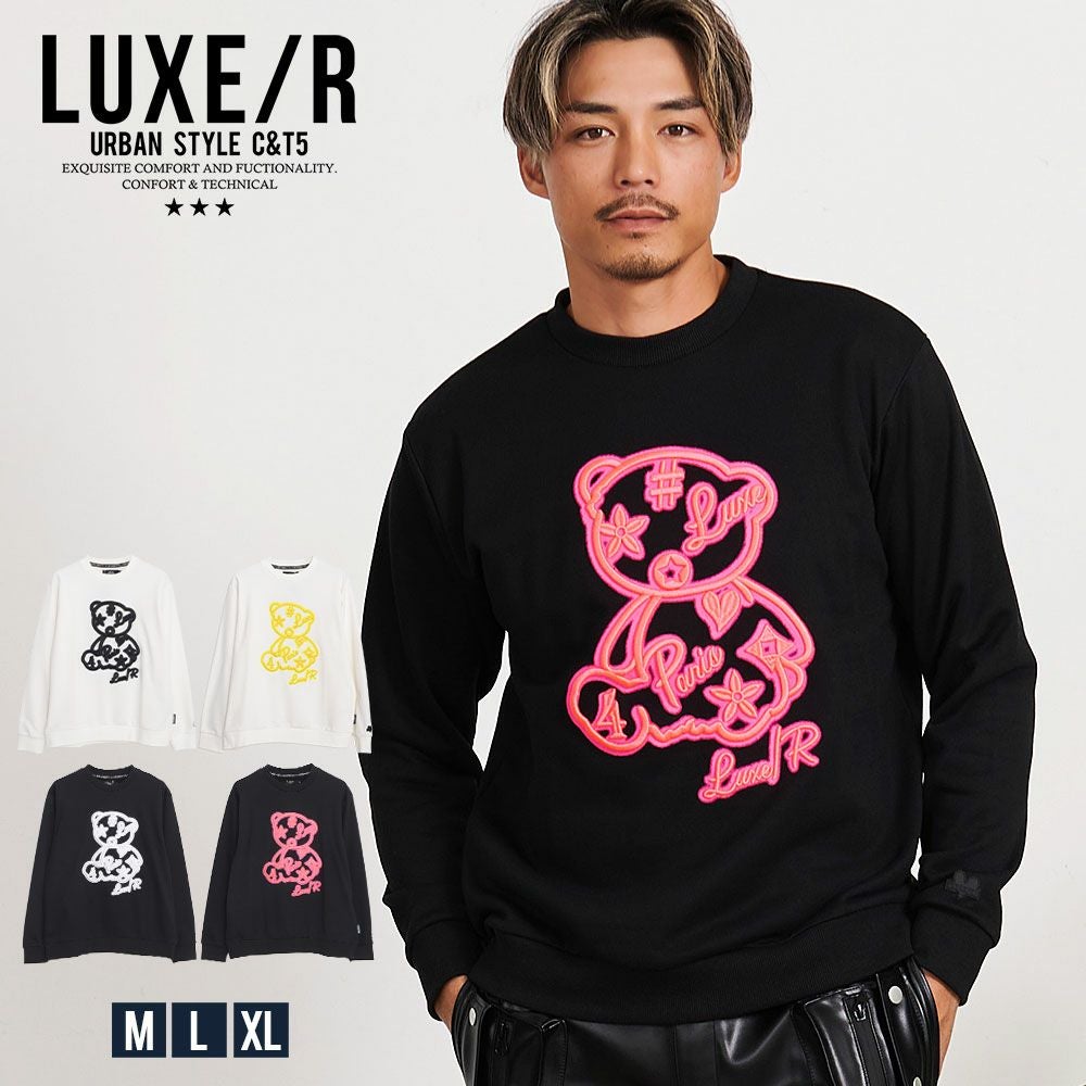 LUXE/R【ラグジュ】クルーネック ハイメッシュプリントコード刺繍ベア