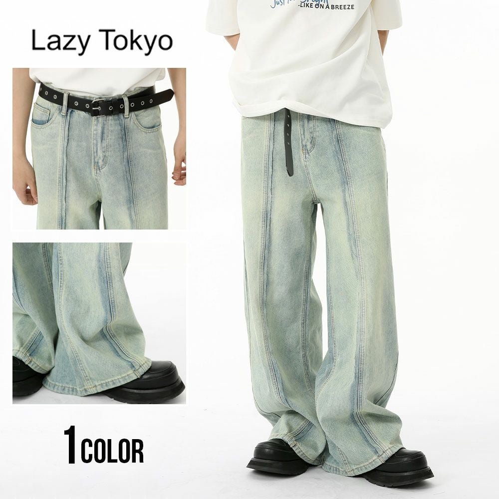 Lazy Tokyo【レイジートウキョウ】センターラインワイドバギーデニム