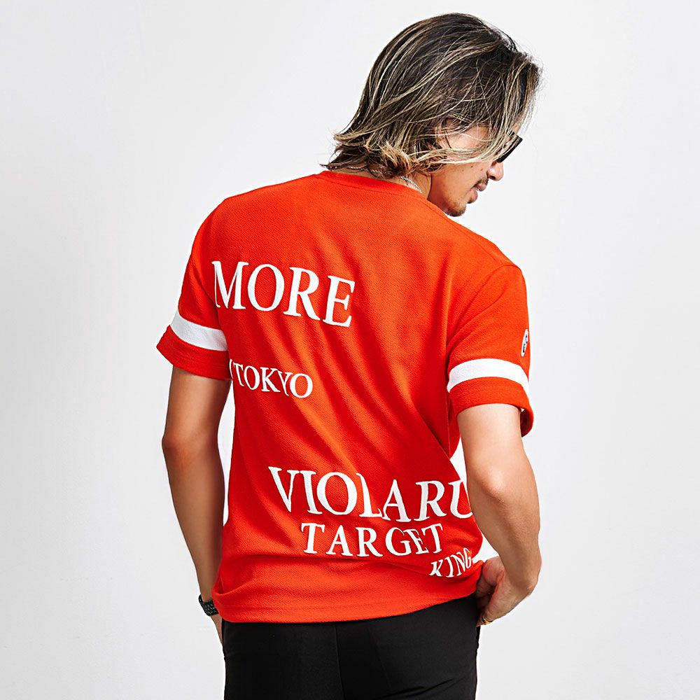 SALE】VIOLA【ヴィオラ】袖切替ライン クルー半袖Tシャツ/全3色