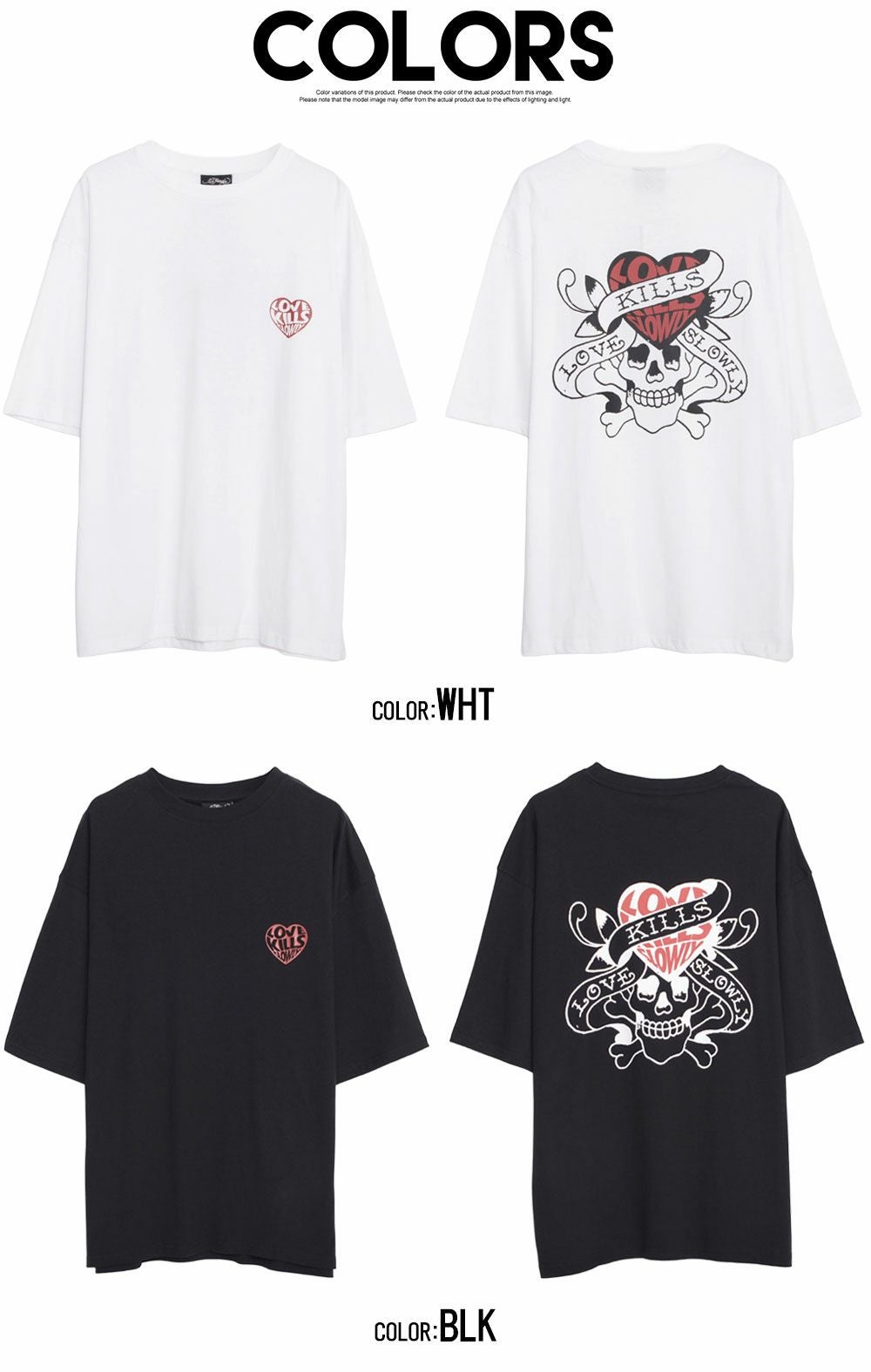 ED HARDY【エドハーディー】クルーネック スカルハート半袖Tシャツ/全2