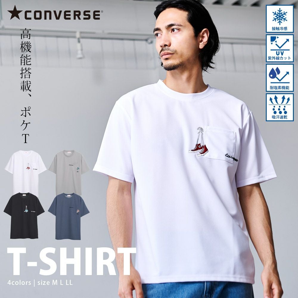 CONVERSE【コンバース】アムンゼンポケットまたぎ刺繍半袖Tシャツ/全4