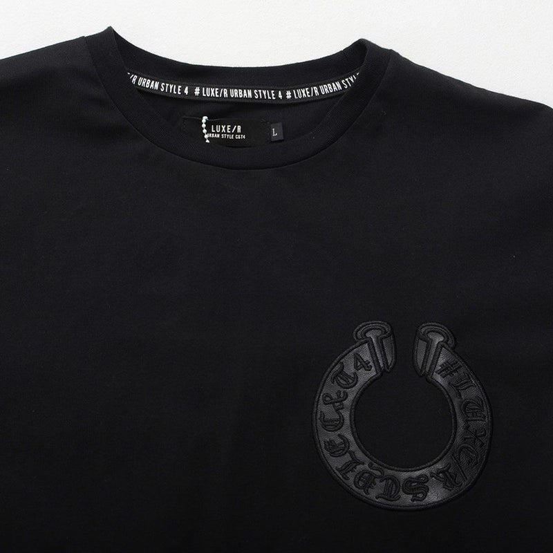 LUXE/R【ラグジュ】クルーネック PU貼り付け半袖Tシャツ/全3色【メール 