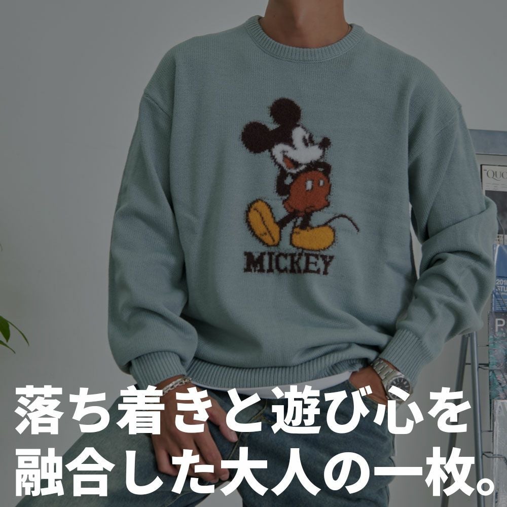 DISNEY【ディズニー】MIC ループ刺繍&シャギージャガードニット(MIC