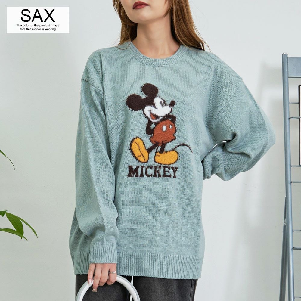 DISNEY【ディズニー】MIC ループ刺繍&シャギージャガードニット(MIC