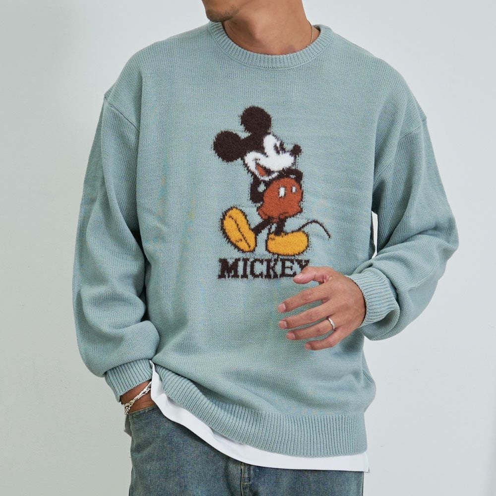 DISNEY【ディズニー】MIC ループ刺繍&シャギージャガードニット(MIC
