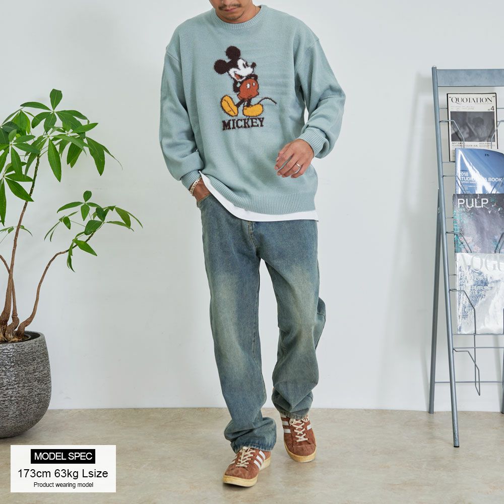 DISNEY【ディズニー】MIC ループ刺繍&シャギージャガードニット(MIC