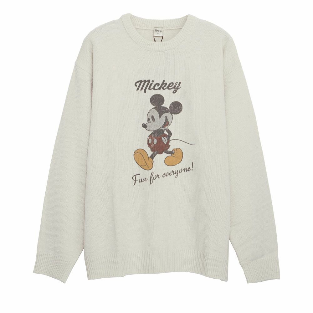 DISNEY【ディズニー】MIC 加工風PRINT長袖ニット(MIC)/全4色ニット
