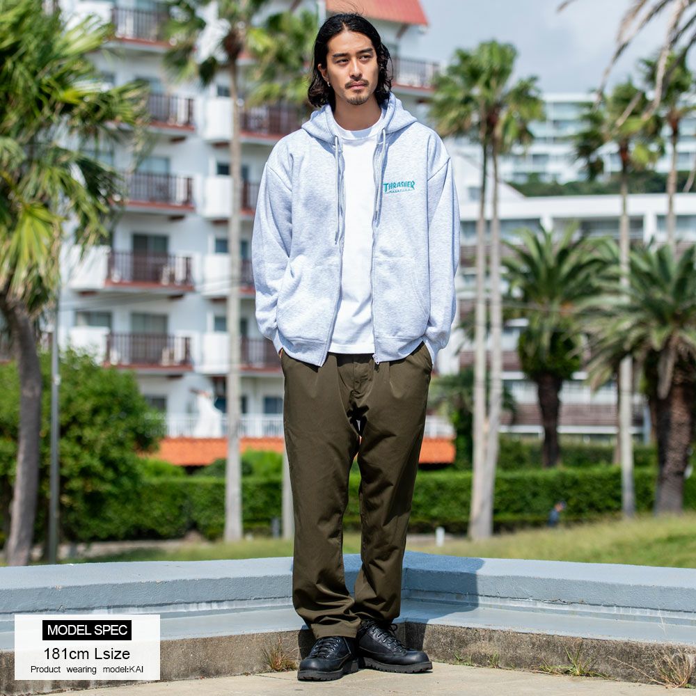 THRASHER【スラッシャー】裏起毛/FULL ZIP HOODIE長袖パーカー/全2色