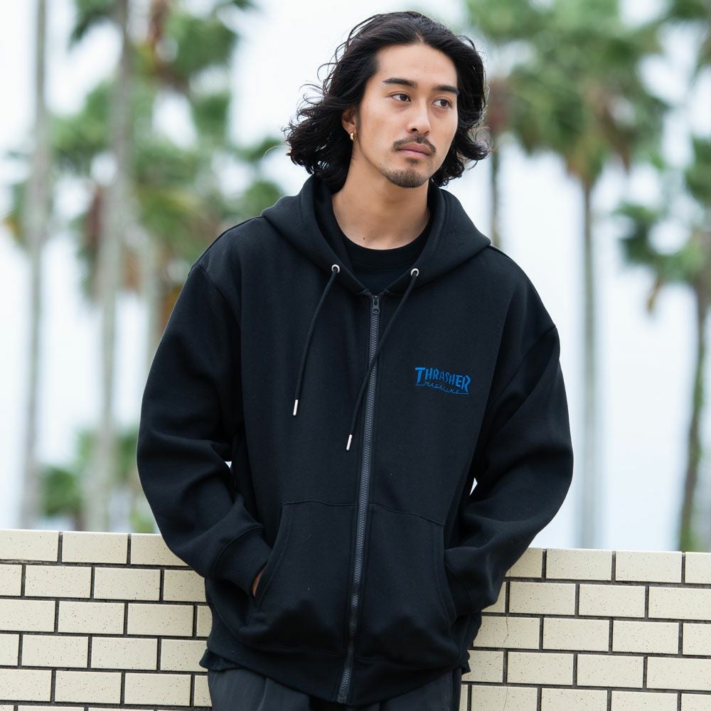 THRASHER【スラッシャー】裏起毛/FULL ZIP HOODIE長袖パーカー/全2色