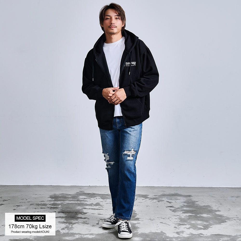 THRASHER【スラッシャー】裏起毛/FULL ZIP HOODIE長袖パーカー/全2色