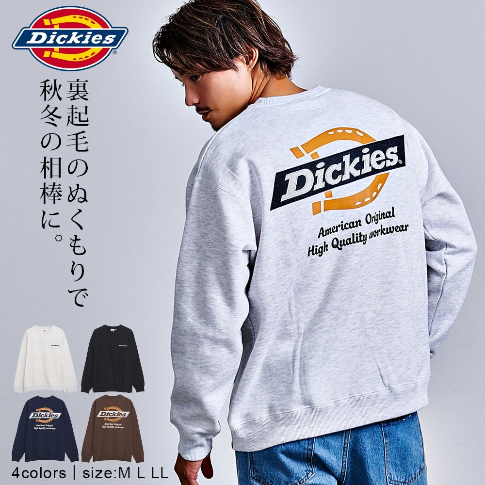 Dickies【ディッキーズ】裏起毛刺繍プリントクルーネックスウェット/全