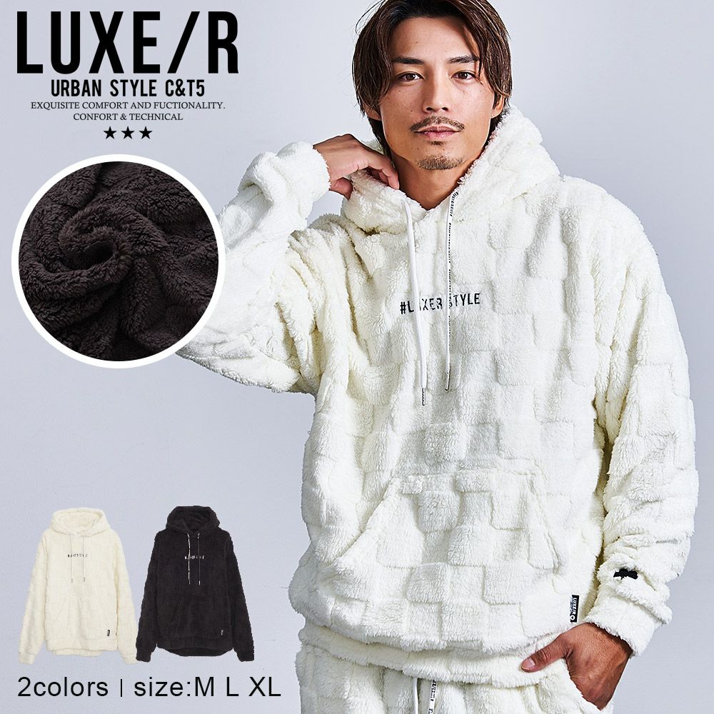 LUXE/R【ラグジュ】ブロックチェックファーパーカー/全2色パーカー