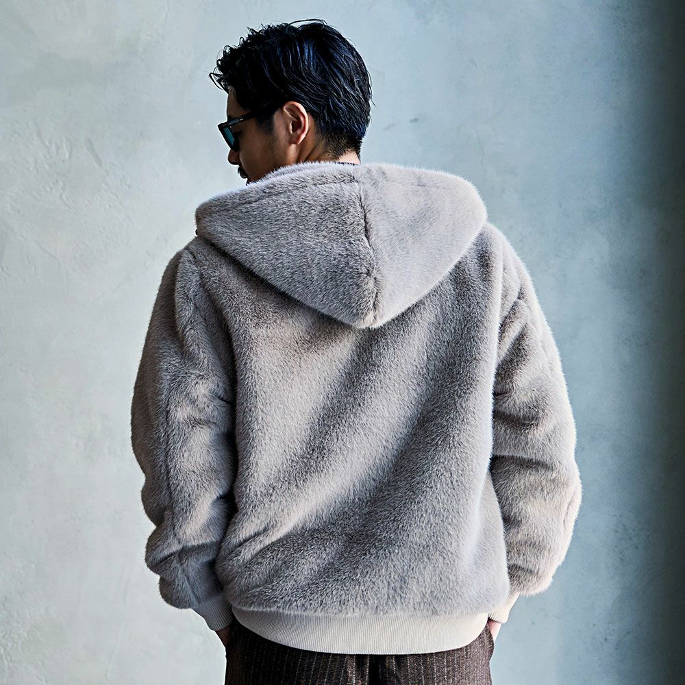 かいしFCRB PADDED 灰　グレー　リバーシブルジャケット CavariA【キャバリア】リバーシブルファーブルゾン/全3色 | SILVER