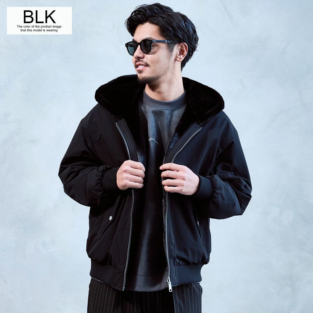 ARULE【アルール】リバーシブルフード付きファージャケット/全2色