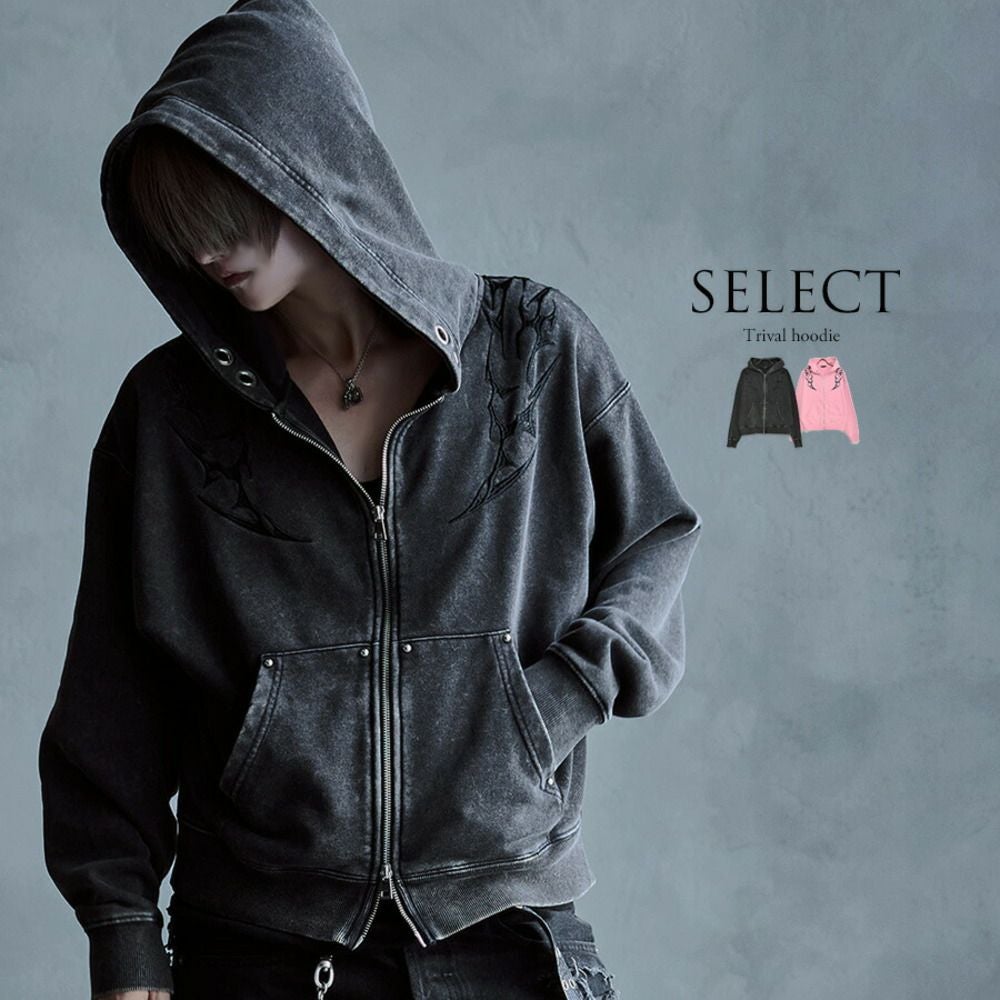 SB Select【シルバーバレットセレクト】トライバル刺繍ZIPパーカー/全2