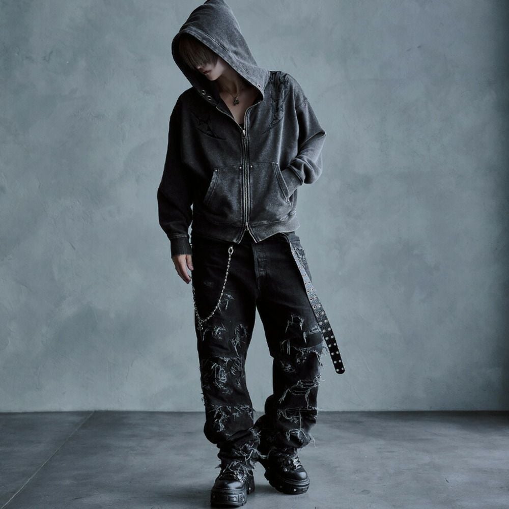 SB Select【シルバーバレットセレクト】トライバル刺繍ZIPパーカー/全2