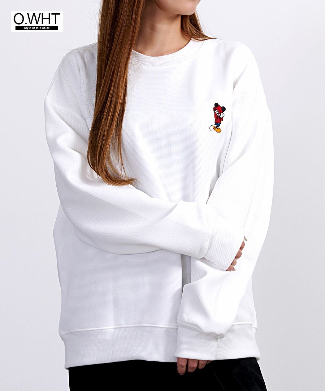 DISNEY【ディズニー】クルーネック MICKEY 長袖SWTシャツ/全4色