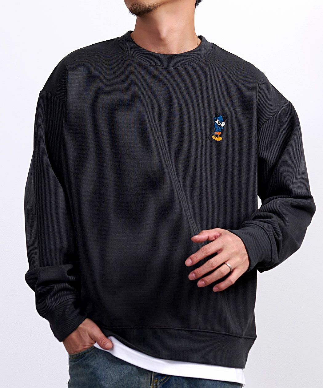 DISNEY【ディズニー】クルーネック MICKEY 長袖SWTシャツ/全4色