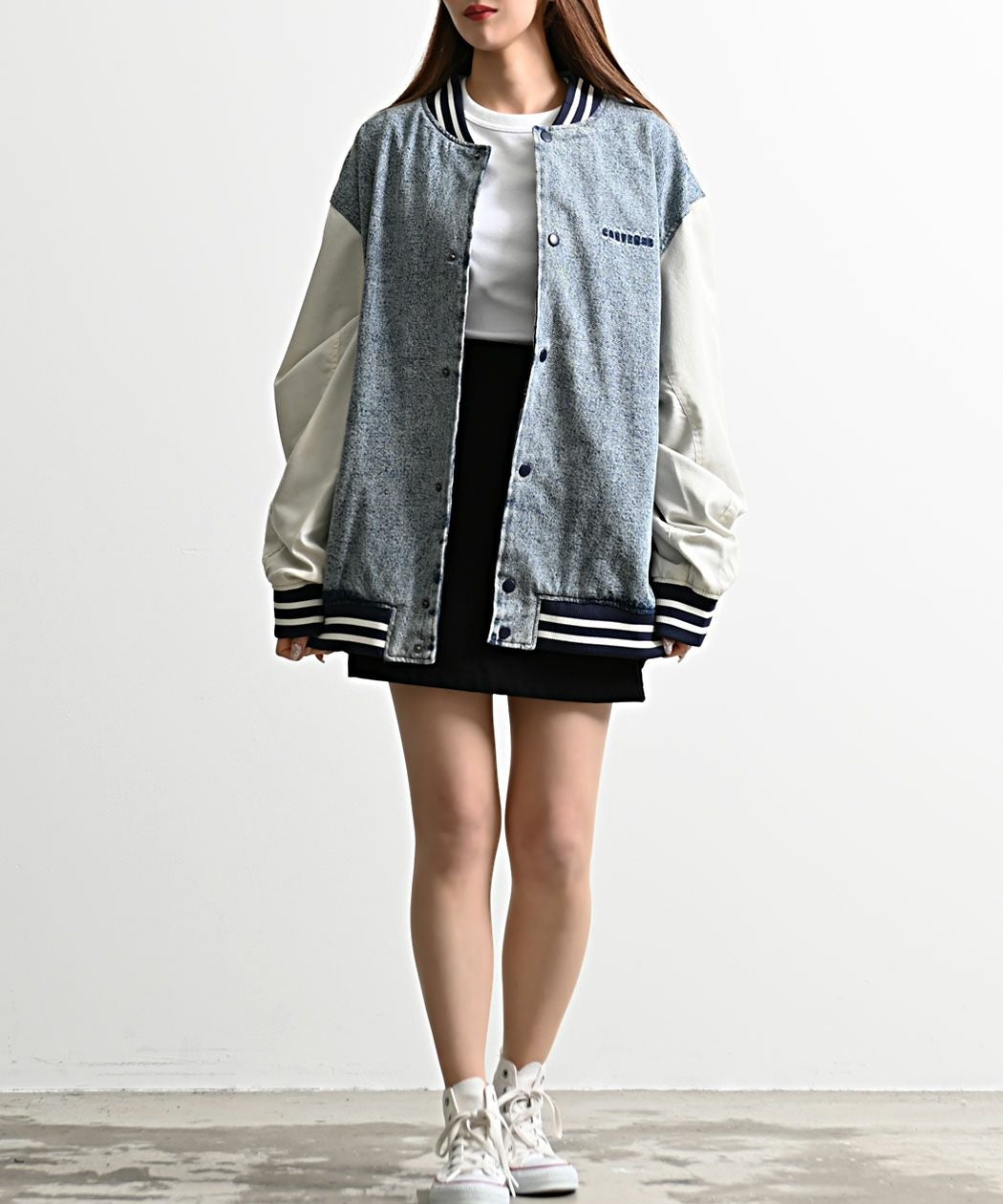 CONVERSE【コンバース】袖配色スタジアムジャケット/全3色 | SILVER
