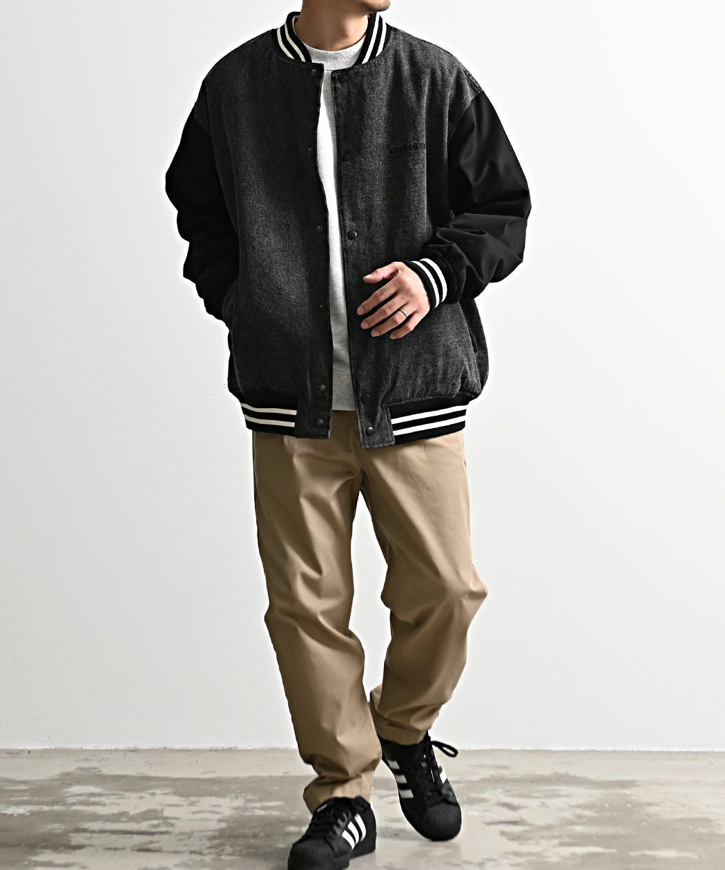 CONVERSE【コンバース】袖配色スタジアムジャケット/全3色 | SILVER