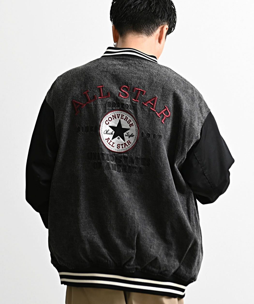 CONVERSE【コンバース】袖配色スタジアムジャケット/全3色 | SILVER