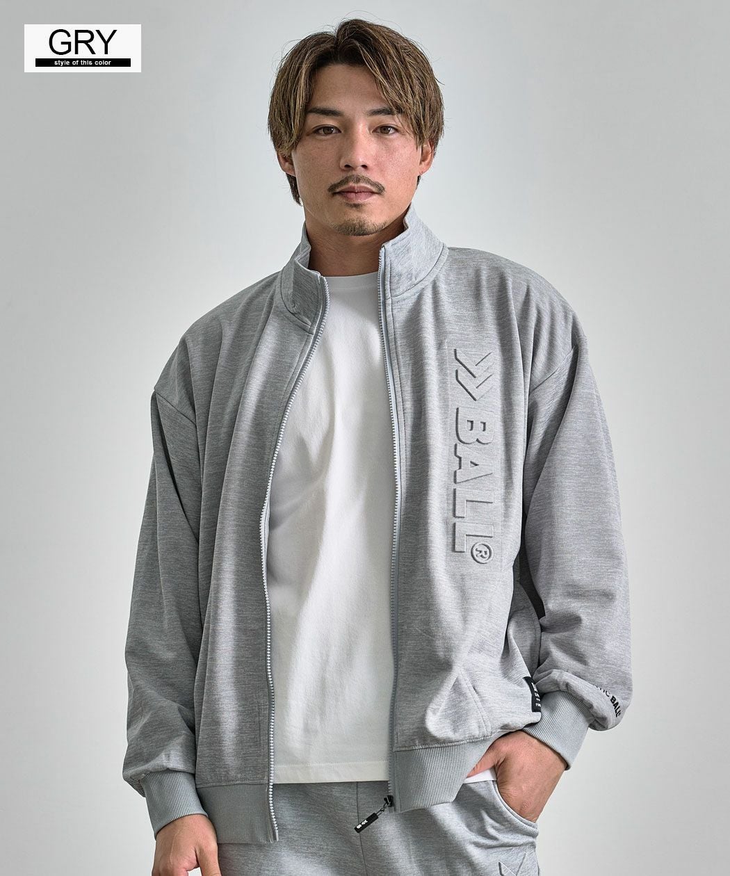 BALL【ボール】ストレッチダンボールエンボスセットアップ/全2色