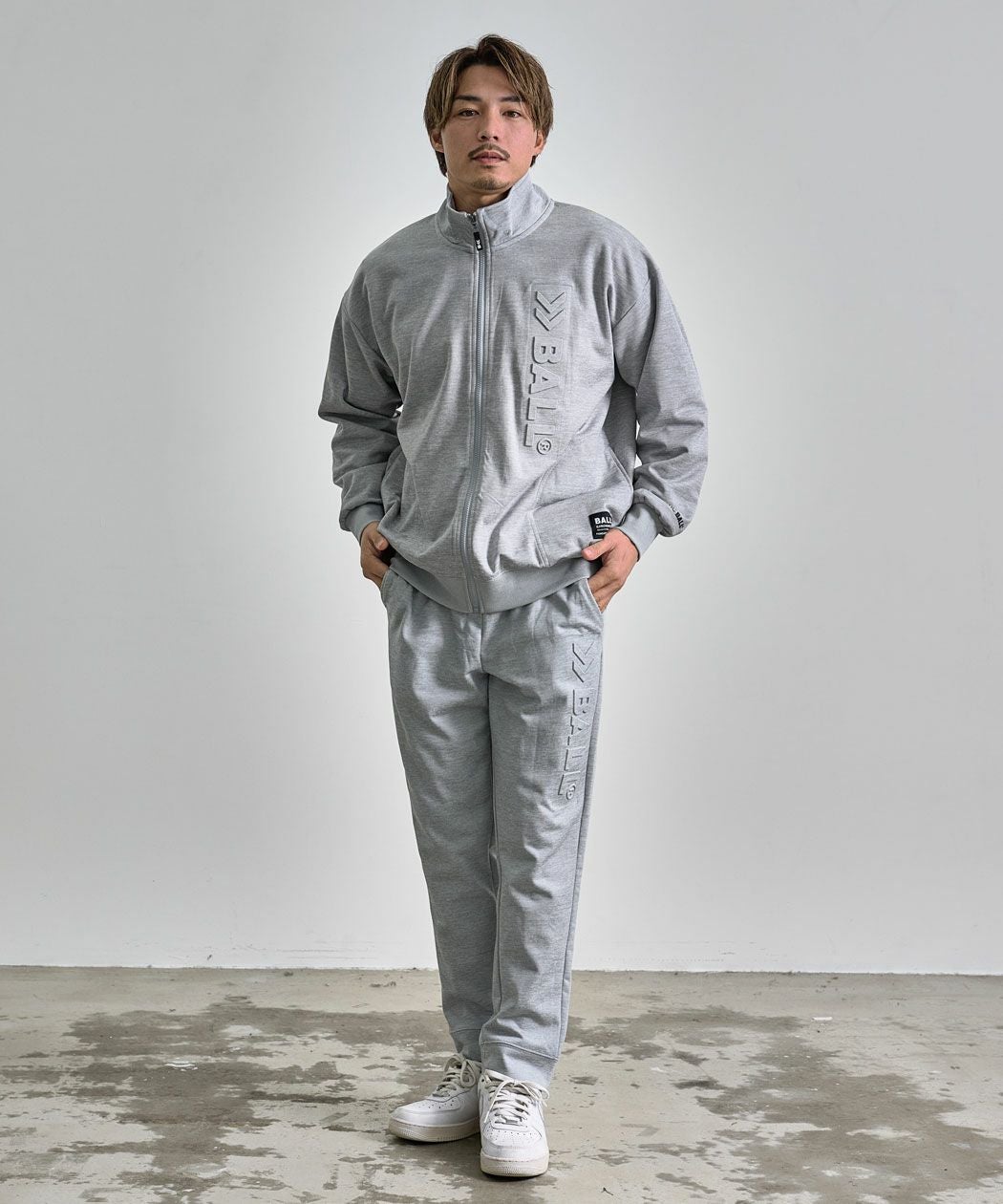 BALL【ボール】ストレッチダンボールエンボスセットアップ/全2色