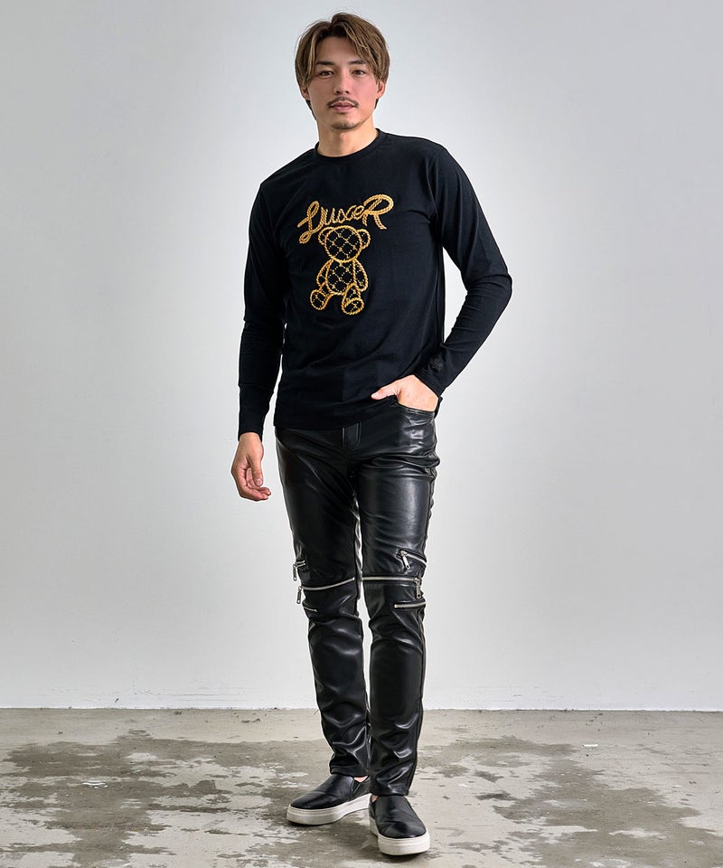 LUXE/R【ラグジュ】ロープ刺繍クマ柄長袖Tシャツ/全2色 | SILVER 