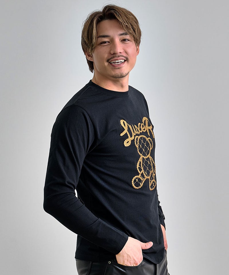 LUXE/R【ラグジュ】ロープ刺繍クマ柄長袖Tシャツ/全2色 | SILVER 