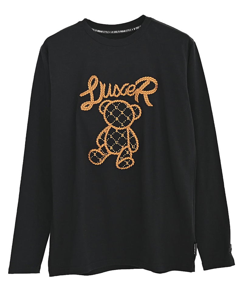 LUXE/R【ラグジュ】ロープ刺繍クマ柄長袖Tシャツ/全2色 | SILVER 